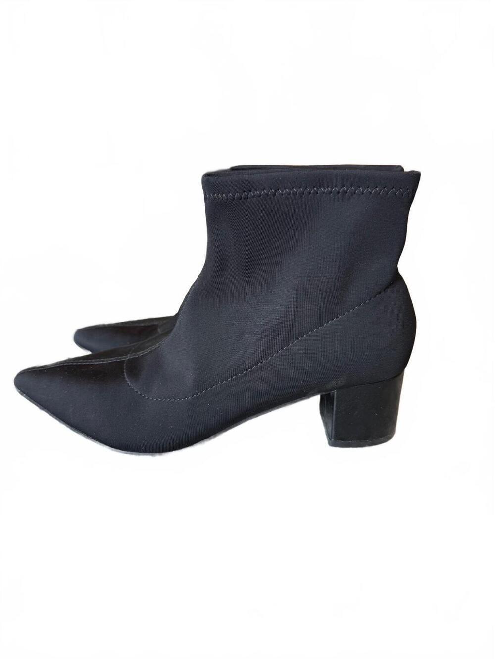 Tahari Sock Ankle Boot Block Heel Black Size 8